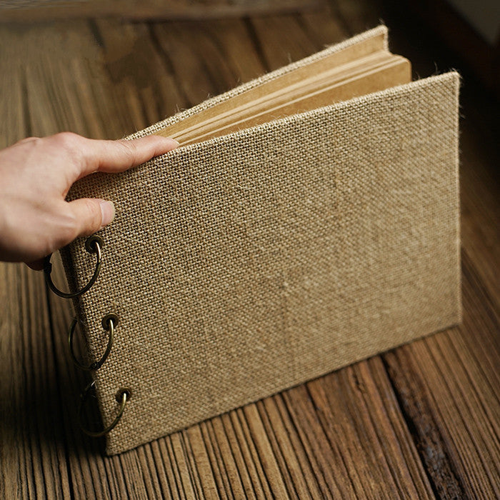 Rectangular Cross Retro Burlap Diy Handmade Scrapbook Album Multipurpose