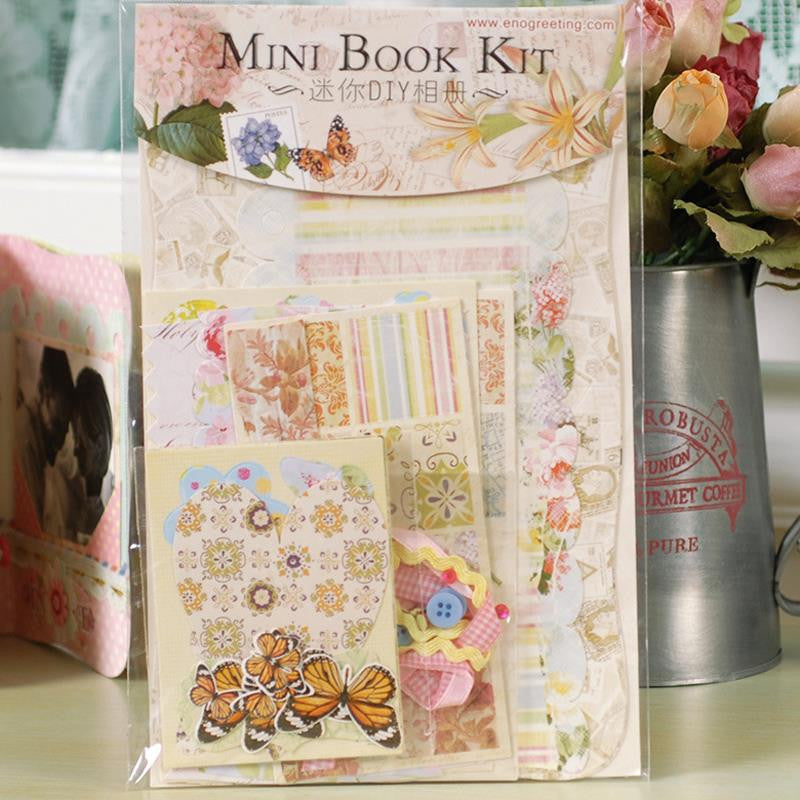 Mini book kit.Scrapbook kit, DIY picture album scrapbook,Handmade crafts