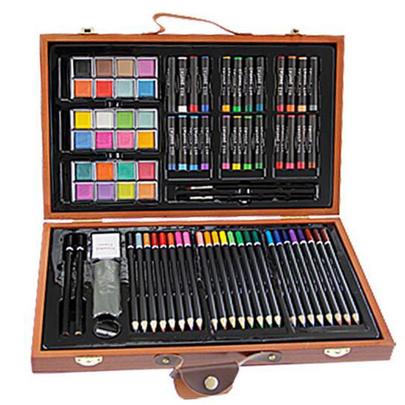 84Pieces Studio Art & Craft Supplies KIDDY COLOR children painting Set in Wood Box