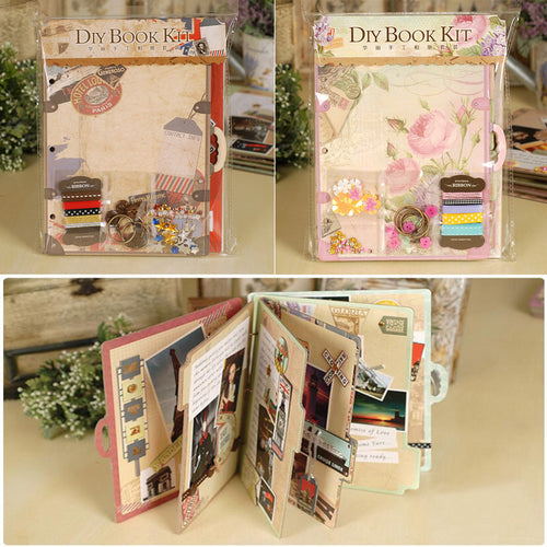 Creative Chipboard Travel /Love Scrapbook Album Kit For Beginner,3 Ring Binder DIY Album Scrapbook