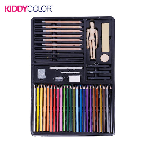 45 pieces New KIDDY COLOR children's color lead pencil drawing set painting set for beginners art supplies pencil and stationery