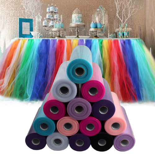 Multicolor Tulle Rolls DIY Decorative Crafts Tulle Roll Spool for Wedding Decoration Event Party Supplies Wholesale 100 Yards