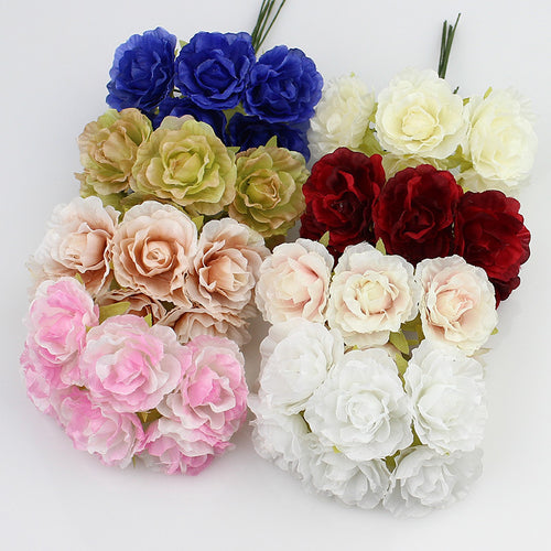 3cm silk flower Artificial rose flowers for wedding decoration DIY Wreath Gift Scrapbooking Craft Fake Flower 60pcs/lot