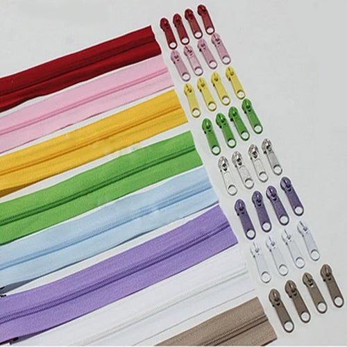 Alipress 25Meters/lot Nylon Coil Zippers 20 Colors For Selection 3# Width Lace Zippers For Sewing DIY Craft Tailor Tools