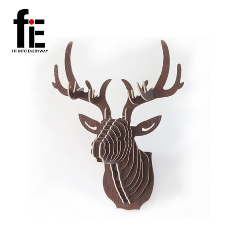 3D Puzzle Wooden DIY Model Wall Hanging deer Head elk deer head wood gift craft Home decoration  Animal Wildlife