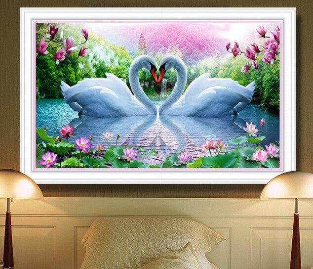 5D DIY Diamond Painting Needlework Diamond Mosaic Diamond Embroidery swan Pattern Hobbies and Crafts Home Decor Gifts